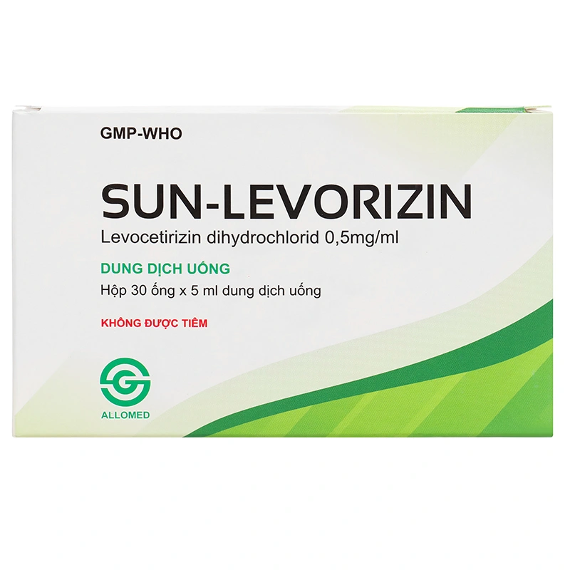 Dung dịch uống Sun-Levorizin 0.5mg/1ml trị triệu chứng viêm mũi dị ứng (30 ống x 5ml) - 1